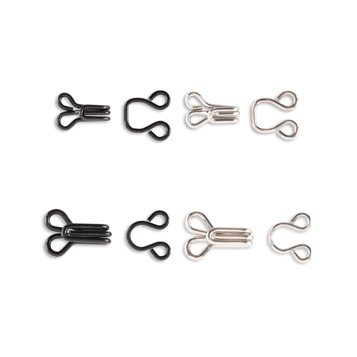 Assorted Hook & Eyes Set - Size 4 & 6 - 60 Sets/Pack