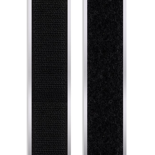 Adhesive Hook & Loop Fastener Set - 5/8" x 25 yds. - Black