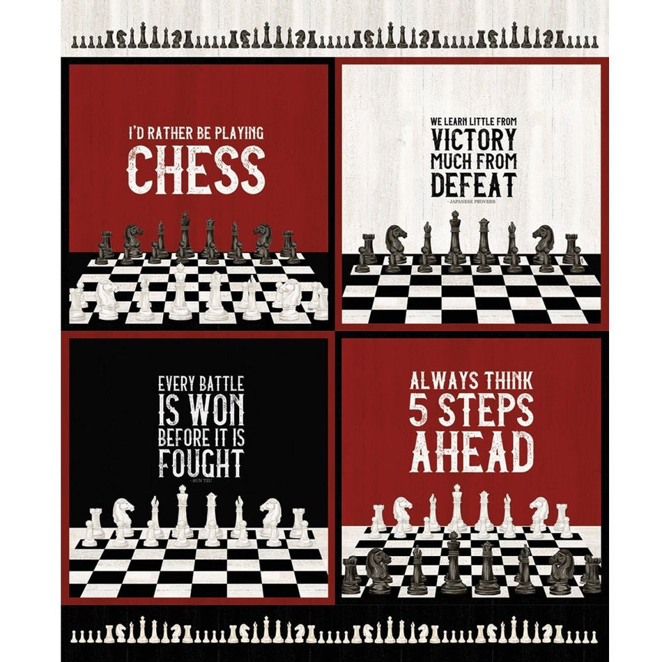 I'd Rather Be Playing Chess Fabric Panel - 36"