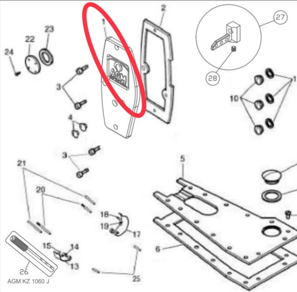 Side Cover for KZ-1060-J AGM Special Feed Off The Arm Machine 51143