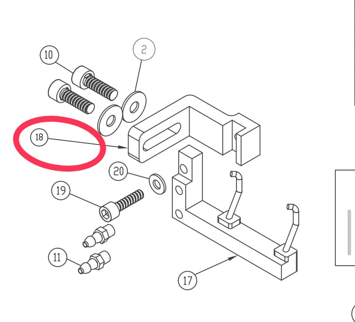 Skip Stitch Bar for KM 921, KM 921 AR AGM Special Waistband Machine 50313