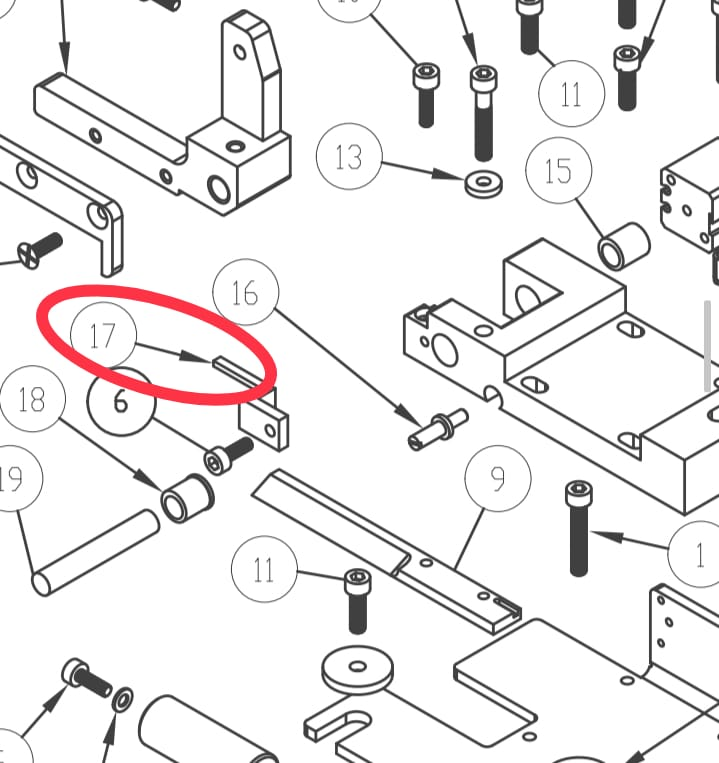 Knife Supporting for KM 921, KM 921 AR AGM Special Waistband Machine 50325