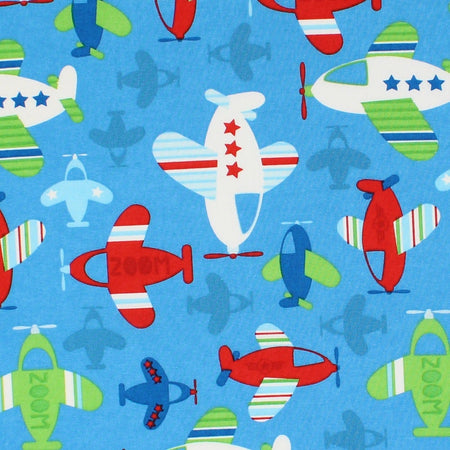 Kid's Time Airplane Fabric - Blue