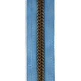 #3 Antique Brass Metallic Nylon Coil Continuous Zipper Roll