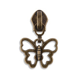 #5 Metallic Nylon Butterfly Zipper Pulls