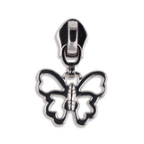 #5 Metallic Nylon Butterfly Zipper Pulls