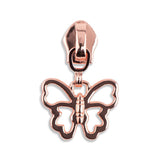 #5 Metallic Nylon Butterfly Zipper Pulls