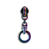 #5 Metallic Nylon Dangle Ring Zipper Pulls
