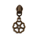 #5 Metallic Nylon Flower Zipper Pulls