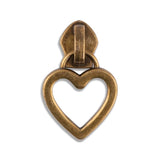 #5 Metallic Nylon Heart Zipper Pulls