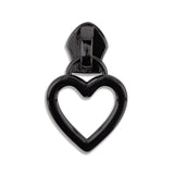 #5 Metallic Nylon Heart Zipper Pulls