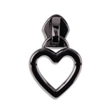 #5 Metallic Nylon Heart Zipper Pulls