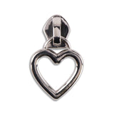 #5 Metallic Nylon Heart Zipper Pulls