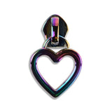 #5 Metallic Nylon Heart Zipper Pulls