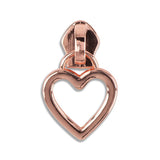 #5 Metallic Nylon Heart Zipper Pulls