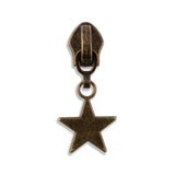 #5 Metallic Nylon Star Zipper Pulls