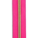 #5 Gold Metallic Nylon Coil Continuous Zipper Roll