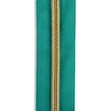 #5 Gold Metallic Nylon Coil Continuous Zipper Roll
