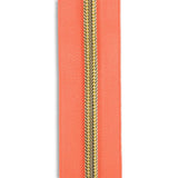 #5 Gold Metallic Nylon Coil Continuous Zipper Roll