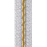 #5 Gold Metallic Nylon Coil Continuous Zipper Roll