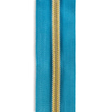 #5 Gold Metallic Nylon Coil Continuous Zipper Roll