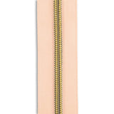 #5 Gold Metallic Nylon Coil Continuous Zipper Roll