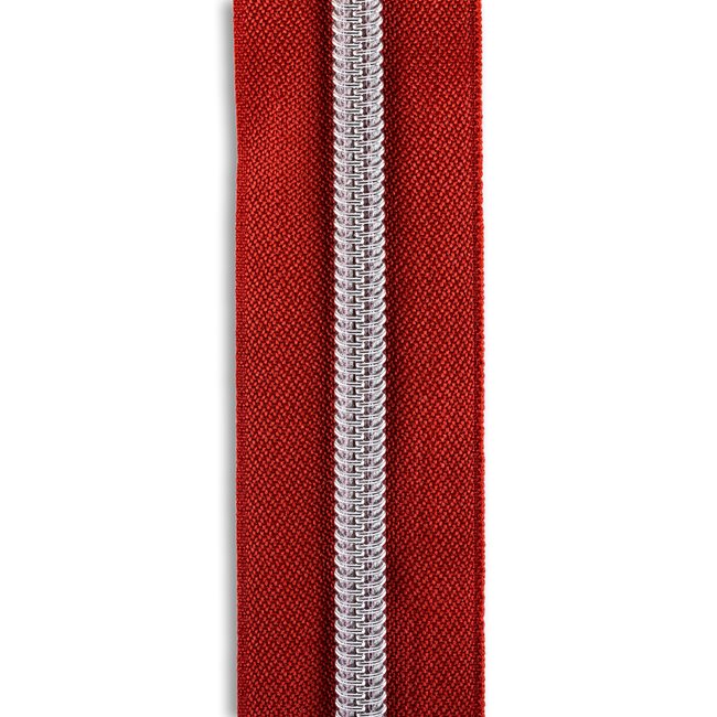 #3 Nickel Metallic Nylon Coil Continuous Zipper Roll - Burgundy