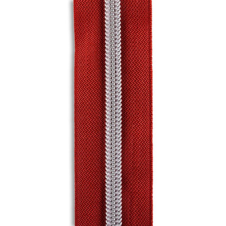 #3 Nickel Metallic Nylon Coil Continuous Zipper Roll - Burgundy