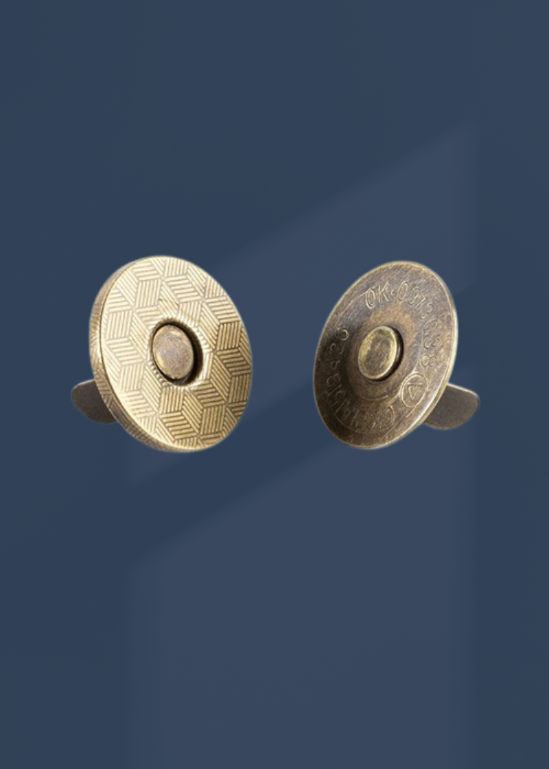 Thin Magnetic Snaps Bag Hardware - 1/2" - 2/Pack - Antique Brass Stock # BHW790AB