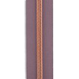 #3 Rose Gold Metallic Nylon Coil Continuous Zipper Roll - 3 yds.