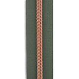 #5 Rose Gold Metallic Nylon Coil Continuous Zipper Roll
