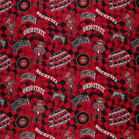 Ohio State University Allover Checker Fabric