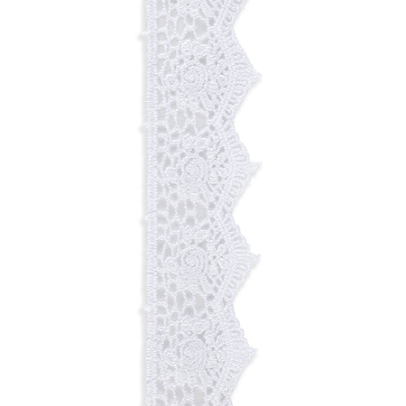 Scallop Rose Lace - 1 1/2" x 10 yds. - White