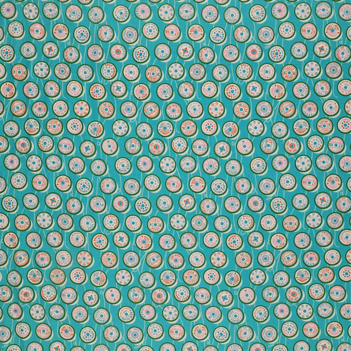 Trinketry Fabric Collection - Spools Turquoise