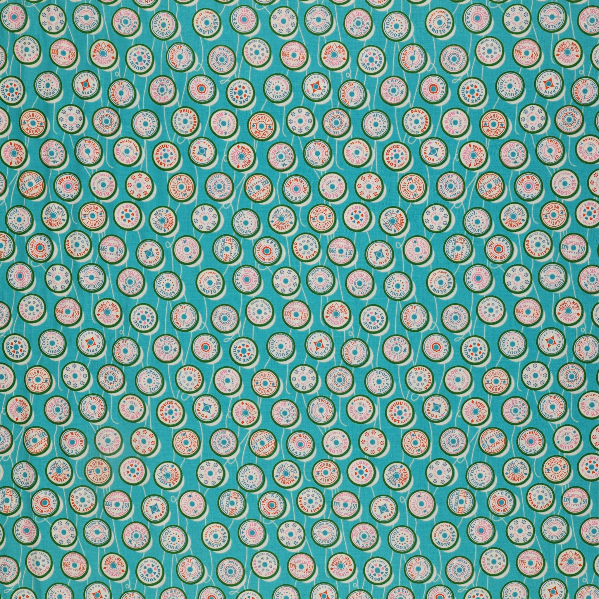 Trinketry Fabric Collection - Spools Turquoise