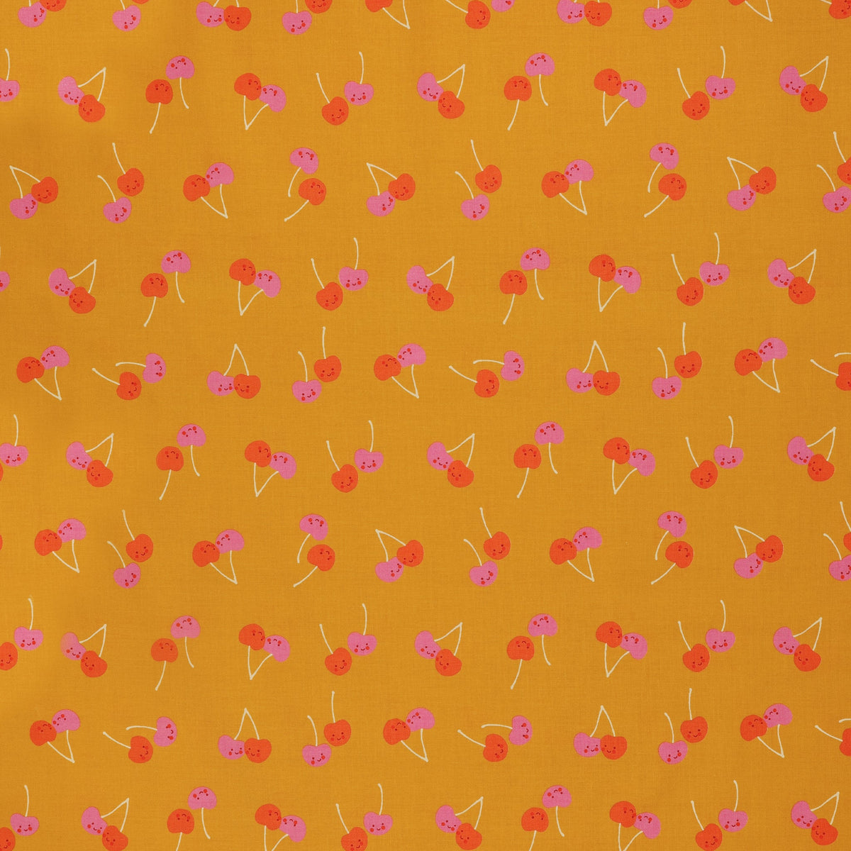 Trinketry Fabric Collection - Cherry Friends Goldenrod