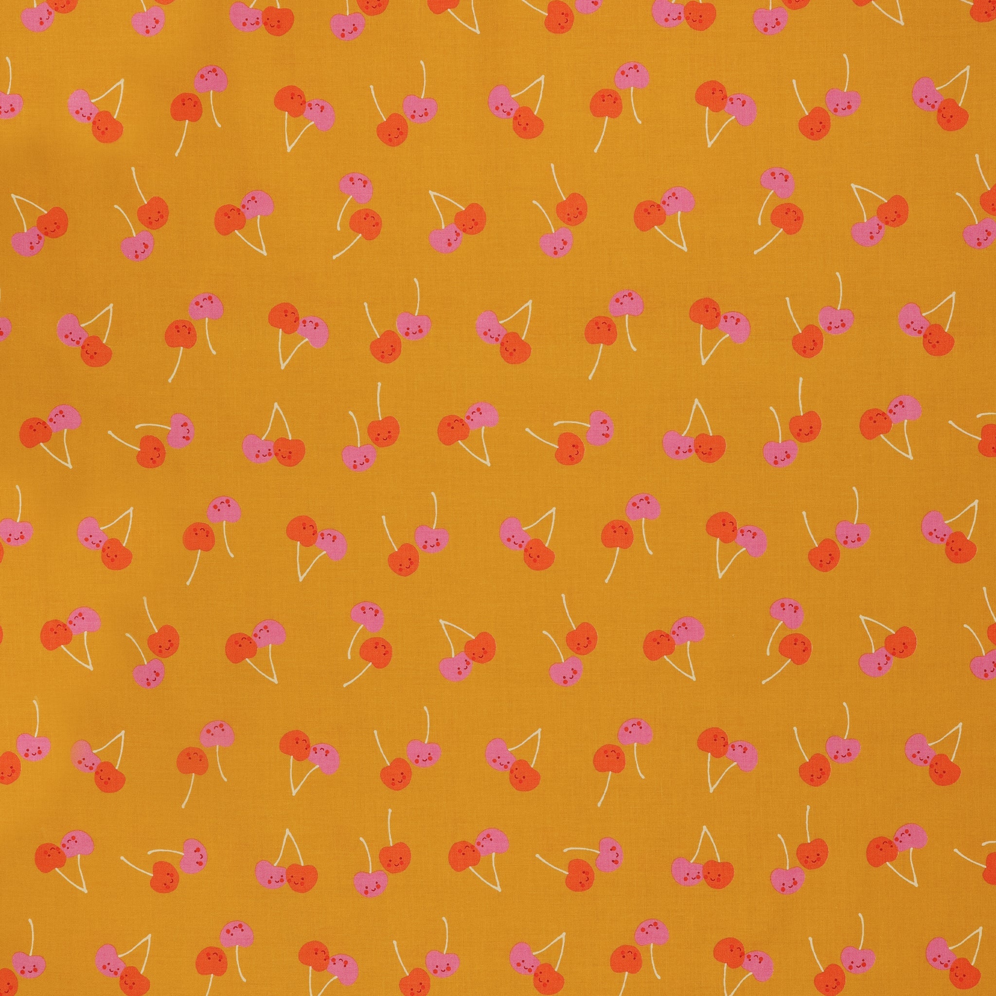Trinketry Fabric Collection - Cherry Friends Goldenrod