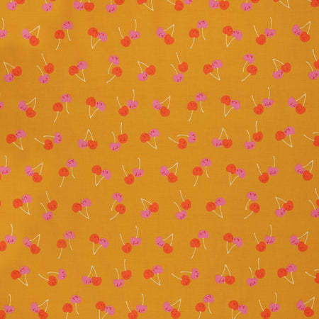 Trinketry Fabric Collection - Cherry Friends Goldenrod