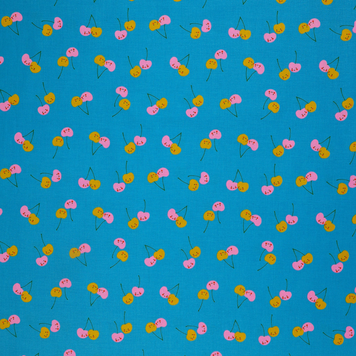 Trinketry Fabric Collection - Cherry Friends Bright Blue
