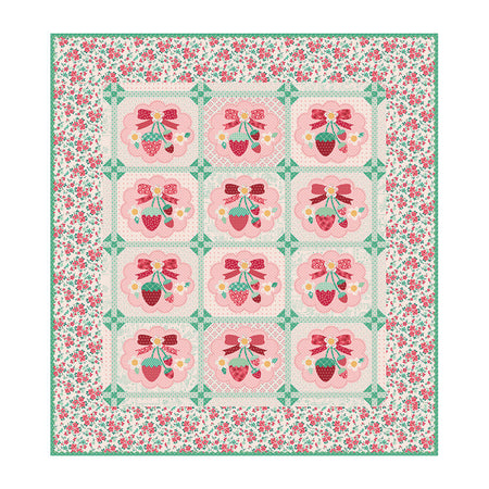 Strawberry Crush Sew Along Quilt Kit Featuring Berry & Sage by Lori Holt