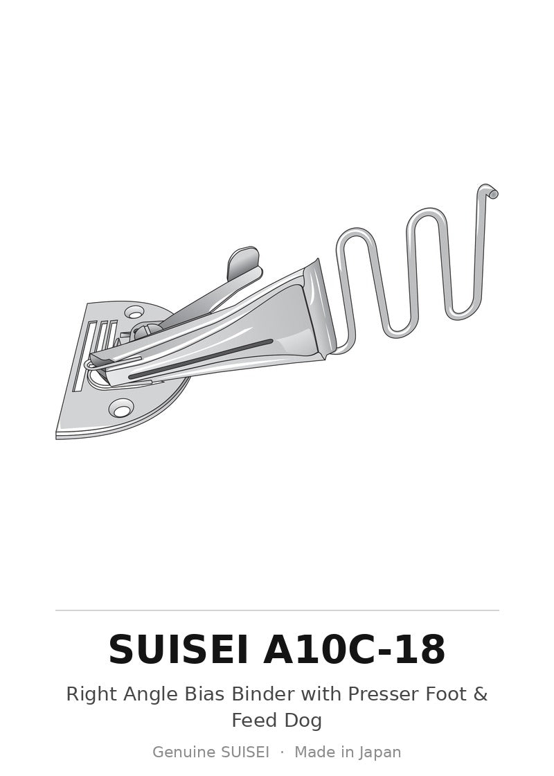 Right Angle Bias Binder with Presser Foot & Feed Dog - Suisei A10C-18