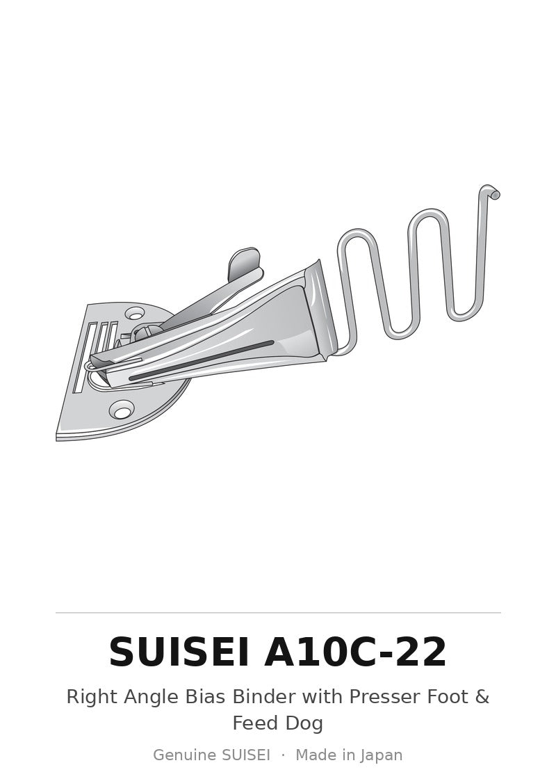 Right Angle Bias Binder with Presser Foot & Feed Dog - Suisei A10C-22