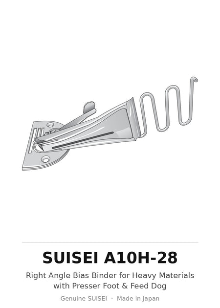 Right Angle Bias Binder for Heavy Materials with Presser Foot & Feed Dog - Suisei A10H-28