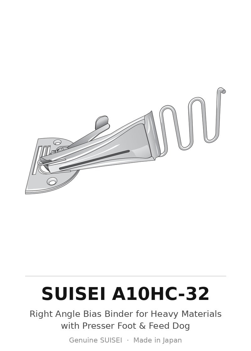 Right Angle Bias Binder for Heavy Materials with Presser Foot & Feed Dog - Suisei A10HC-32