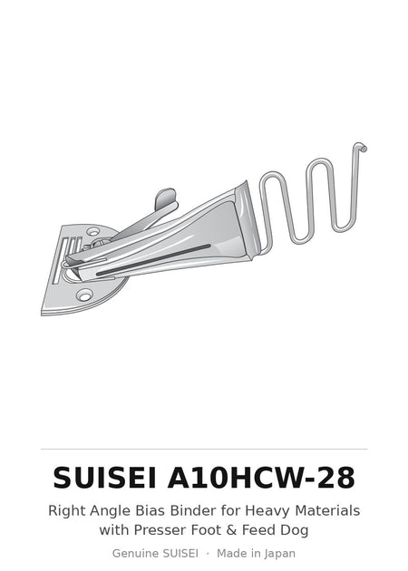 Right Angle Bias Binder for Heavy Materials with Presser Foot & Feed Dog - Suisei A10HCW-28