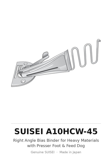 Right Angle Bias Binder for Heavy Materials with Presser Foot & Feed Dog - Suisei A10HCW-45