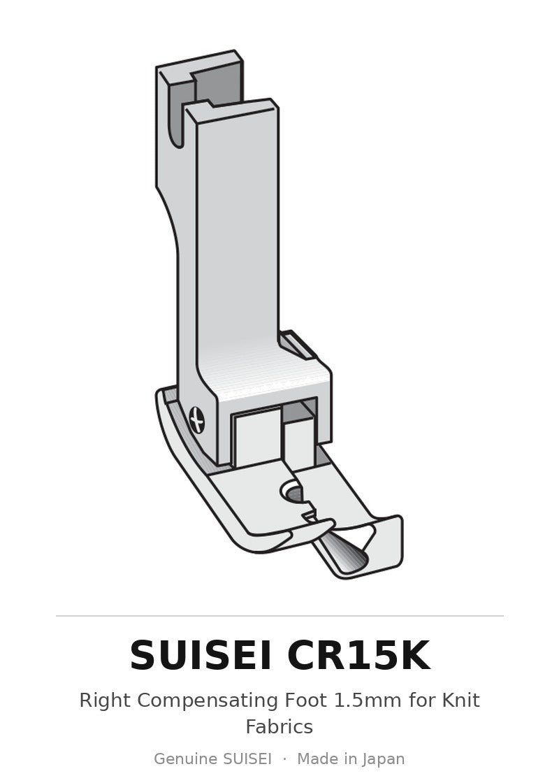 Right Compensating Foot 1.5mm for Knit Fabrics - Suisei CR15K