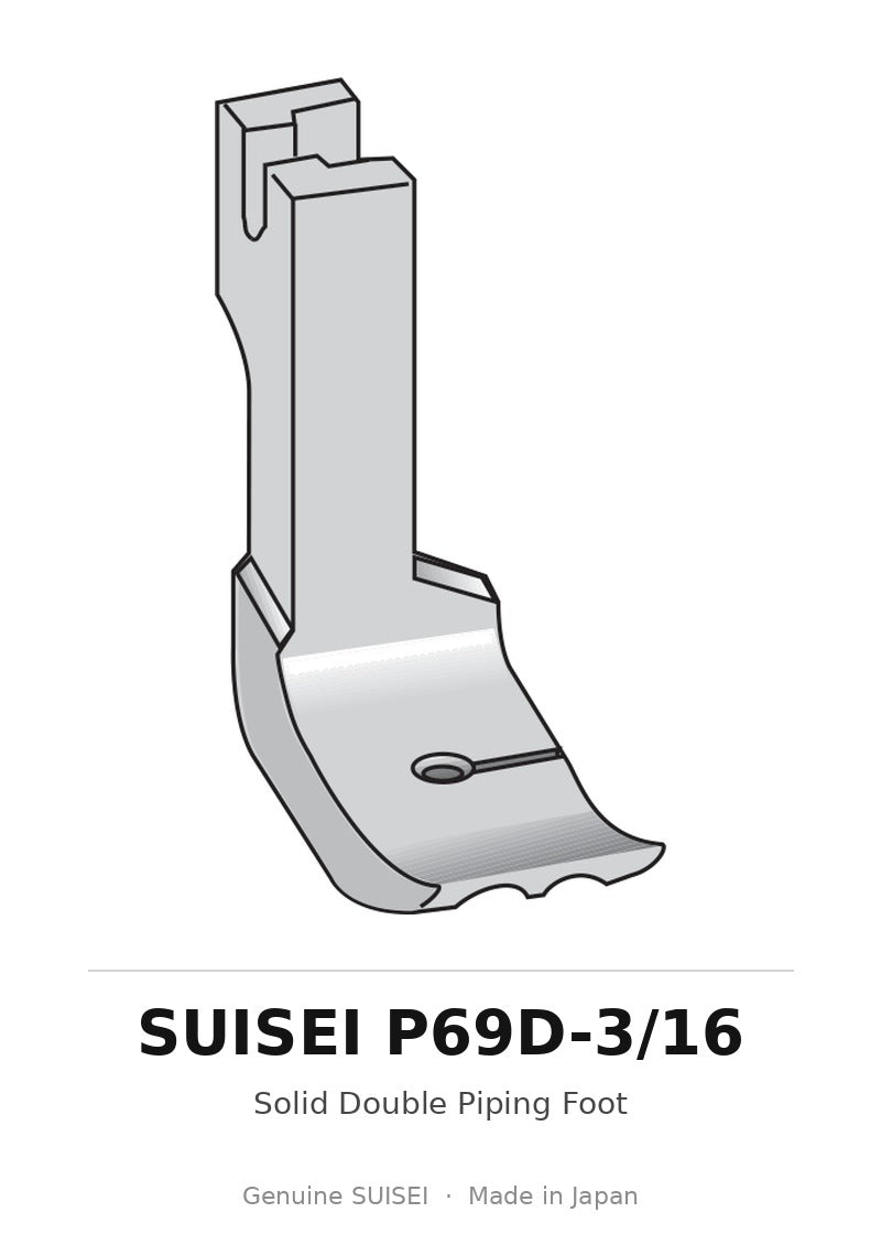 Solid Double Piping Foot - Suisei P69D-3/16