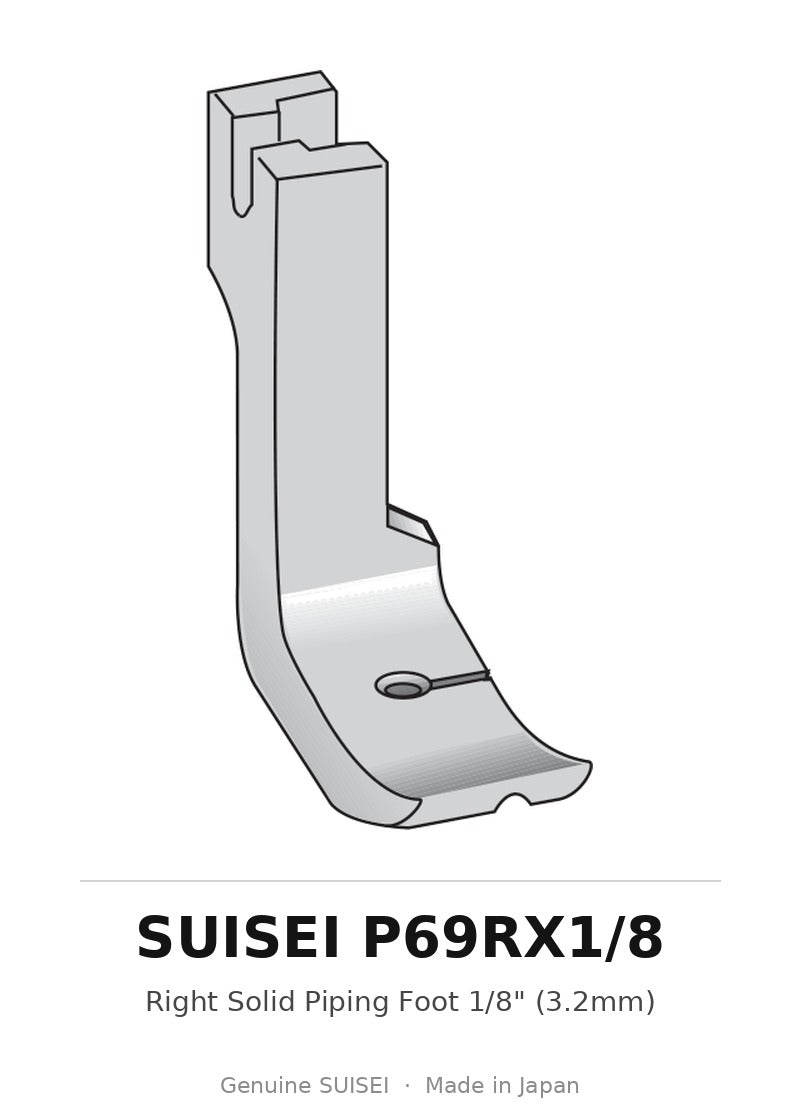 Right Solid Piping Foot 1/8" (3.2mm) - Suisei P69RX1/8