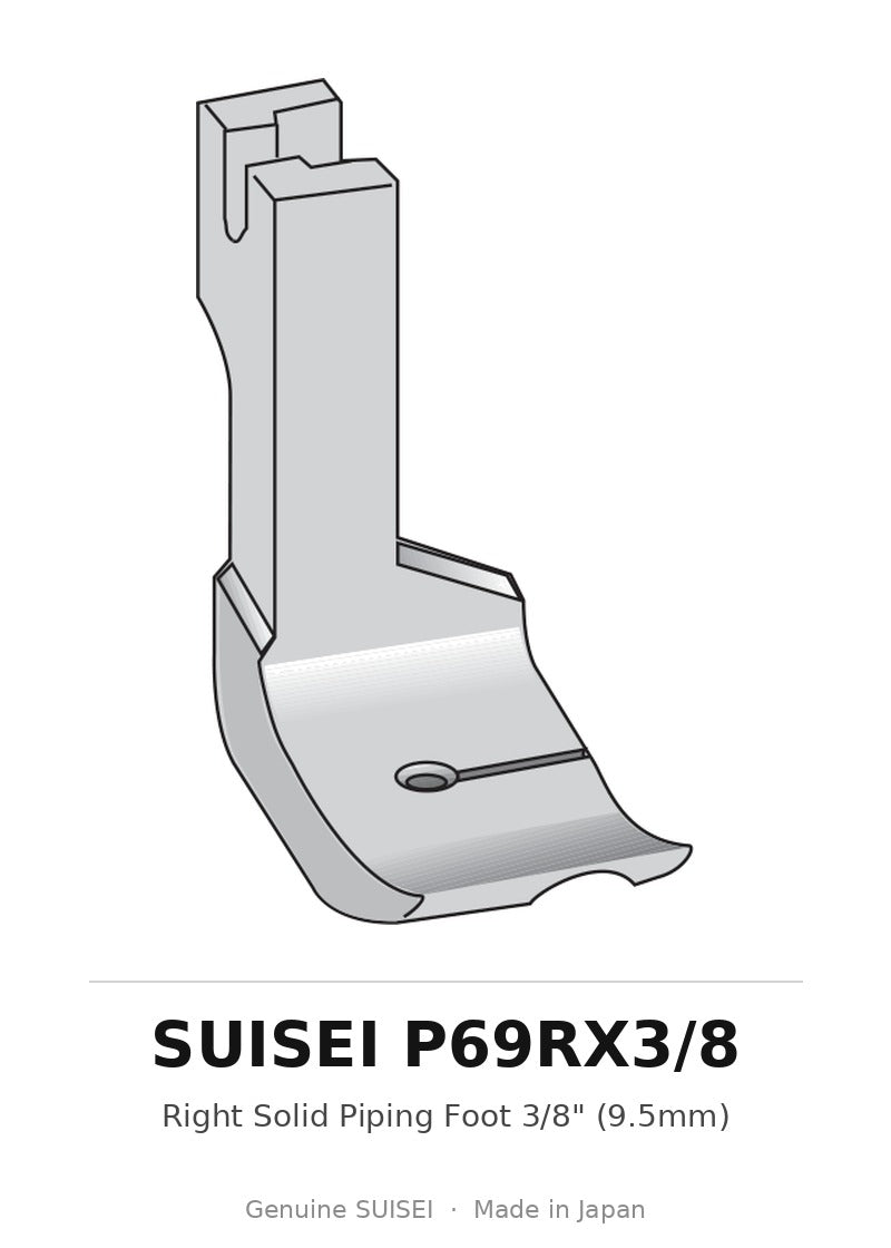 Right Solid Piping Foot 3/8" (9.5mm) - Suisei P69RX3/8